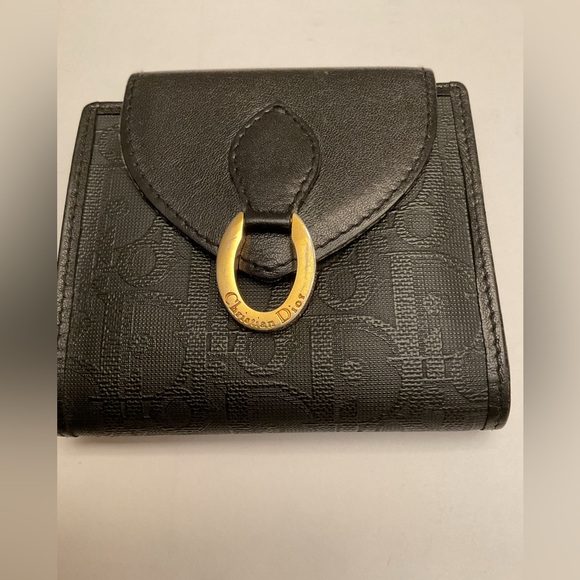 Christian Dior Monogram Black Compact Wallet - Picture 1 of 14
